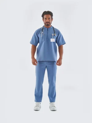 CRİXUS Erkek Kalın Kışlık Tıbbi Scrub Üstü – Mavi