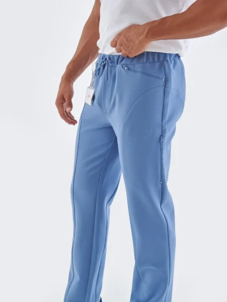 Kalın Kışlık Tıbbi Scrub Pantolonu – Mavi