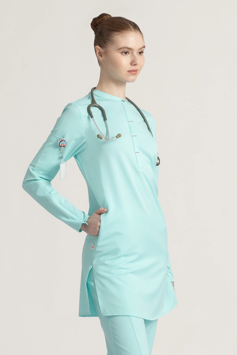 POLLY Kadın Tesettür Tıbbi Scrubs Forması Takım – Turkuaz