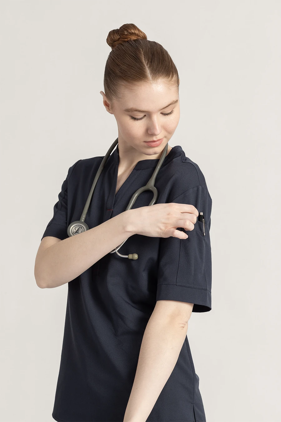 POLLY Kadın Tıbbi Scrubs Forması Üstü – Lacivert