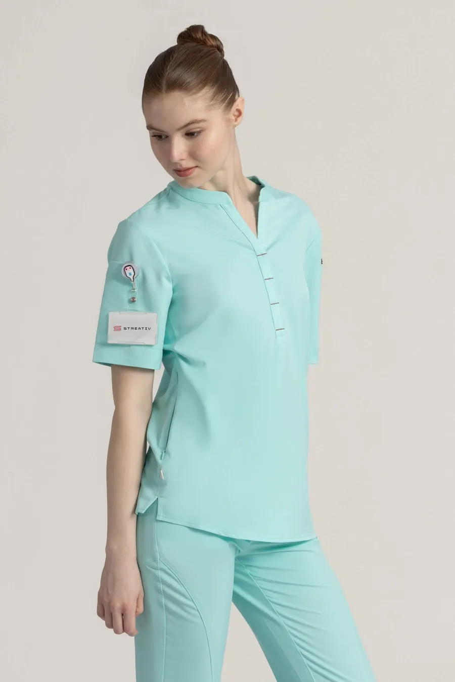 POLLY Kadın Tıbbi Scrubs Forması Üstü – Turkuaz